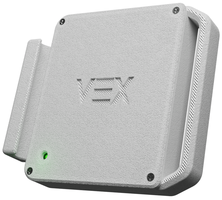VEX Tracker branco visto em três-quartos